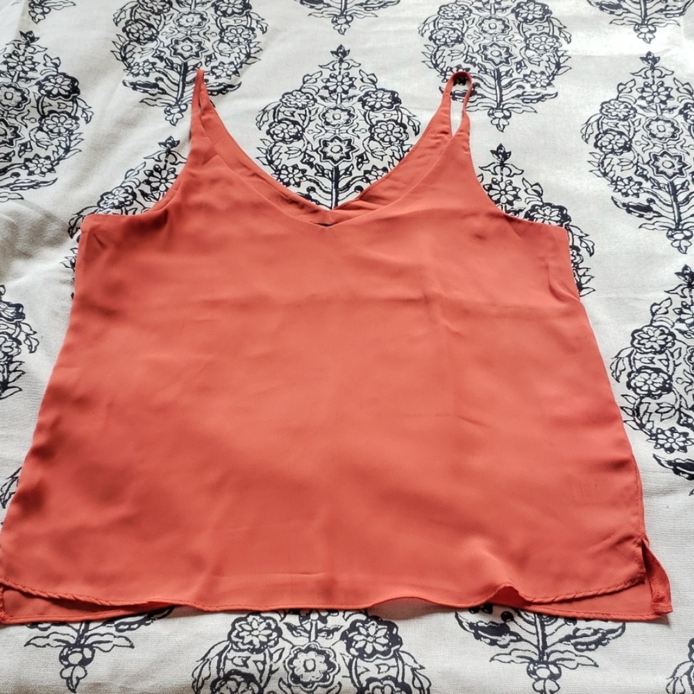 Orange Flowy Tank Top